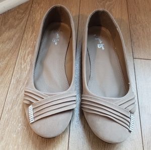 Beige flats